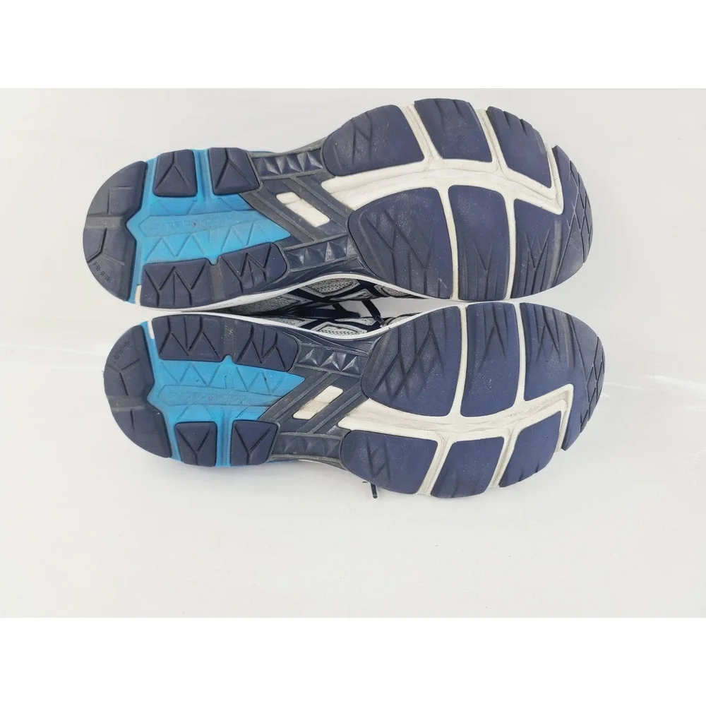 ASICS Mesh Synthetic Leather, Rubber Athletic Shoes Men Size 12.5 Gray Navy Blue